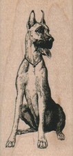 Great Dane Dog 1 1/2 x 3" Rubber Stamp, Dog Stamp, Dog Lover Stamp