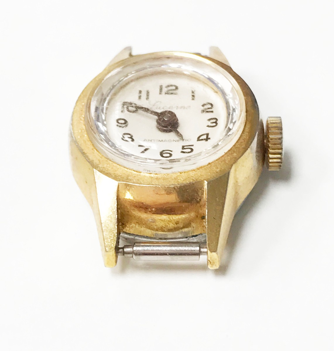 Montre Femme Ronde Lucerne Vintage - Avec Pierre Unique (type Cristal) - Occasion Portée