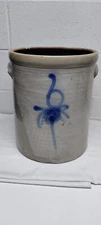 Rustic Salt Glazed 6 Gallon Bee Sting Stoneware Crock