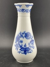 Czech Thun brand blue onion on white porcelain vase