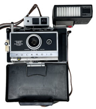 Polaroid Model 360 Land Camera w/Electronic Flash Charger, w/ Box, Untested