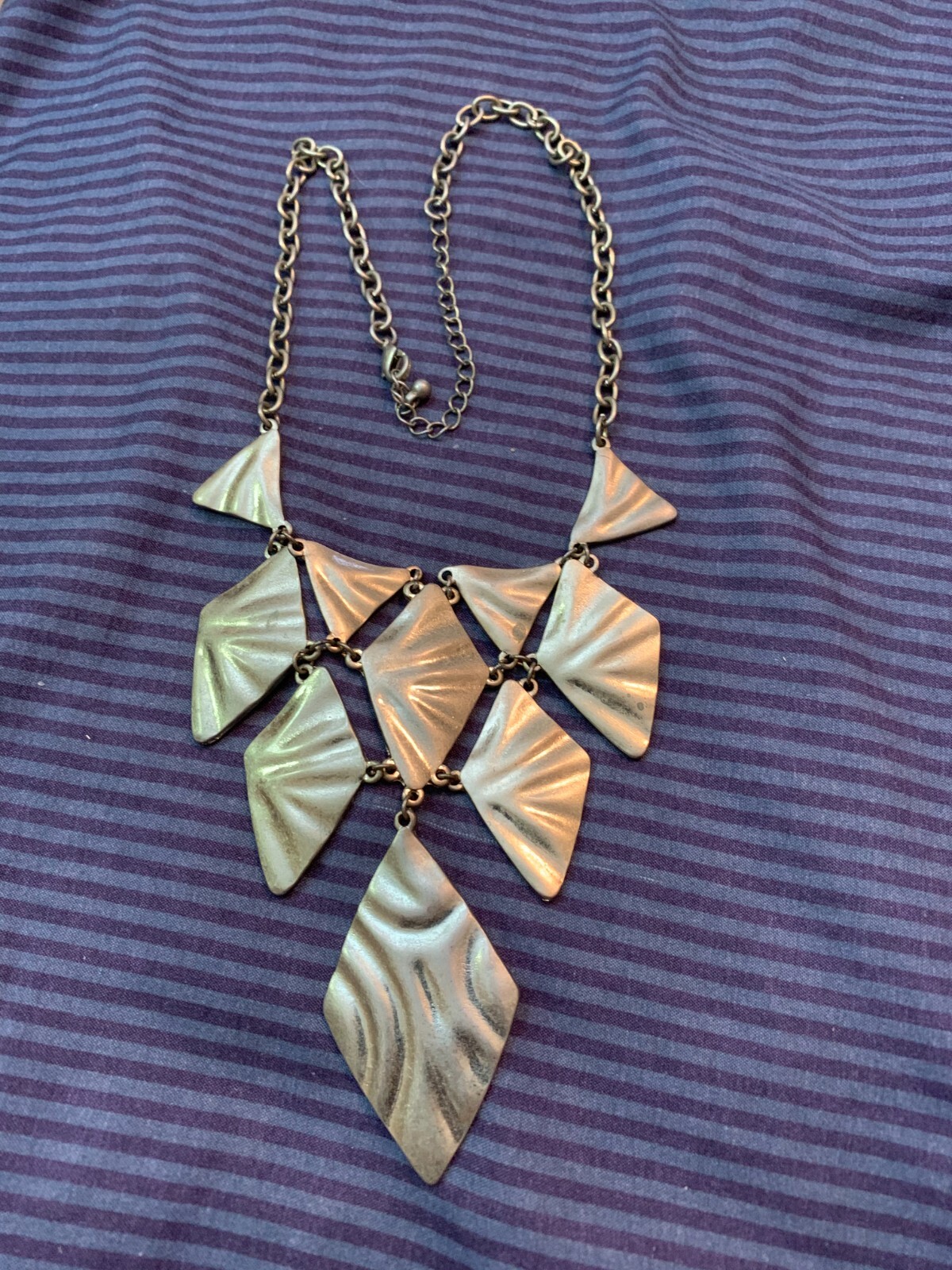 Silver Tone Woman's Triangle Bib Statement Fashio… - image 1