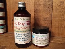 Polvo dental remineralizante natural chocolate menta * Combo de enjuague bucal a base de hierbas