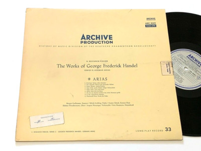 HANDEL 9 GERMAN ARIAS NM- Guilleaume Grehling Scheck Neumeyer Wenzinger Archive