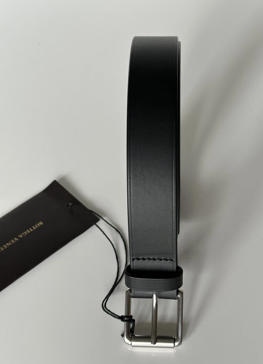 NWT 480 Bottega Veneta Elongated Holes Matte Leather Black Belt 110 44 574858