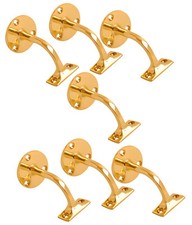 Pack of 7 Polished Brass Handrail Bracket 63 mm 2.5 Inch Bannister Brackets