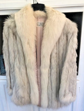 Blue Fox/shadow Fox Ladies Fur Jacket/fur Origin:finland/made In Korea+earmuffs
