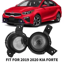 For Kia Forte 2019-2021 Front Lower Grille Fog Light Bumper Lamp Left Right Pair