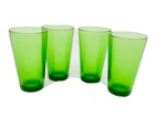 4x Emerald Green 5.75" Iced Tea Tumbler Drinking Glass Barware Vintage MCM 15 oz