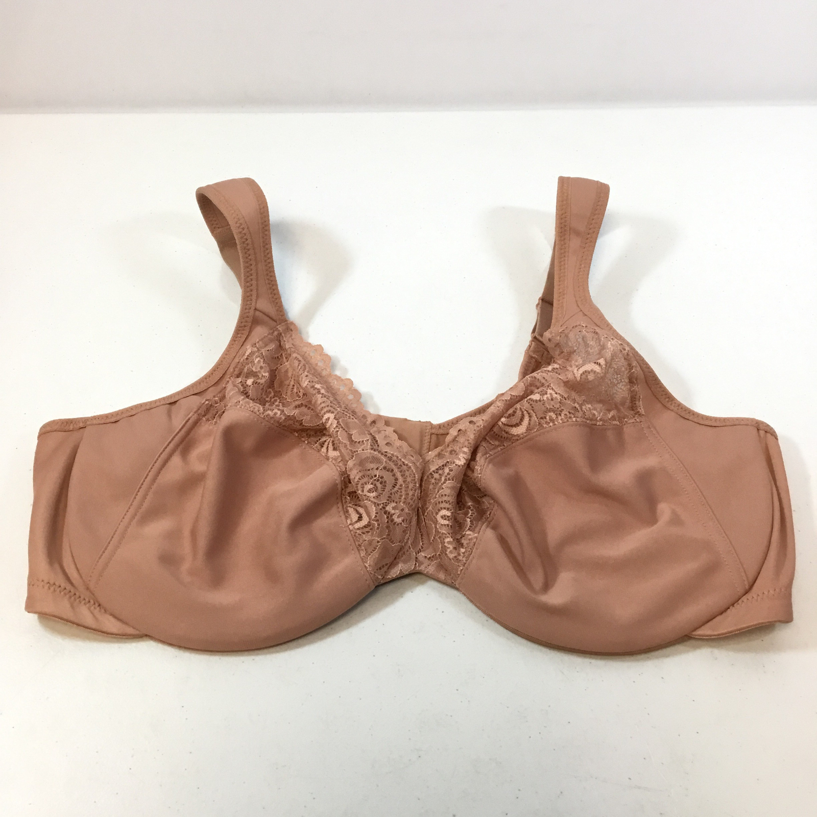 Glamorise 1240 Womens Cappuccino Hook & Eye Full Coverage Bra Size 46D