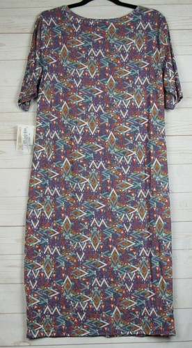 Vestido Julia para mujer Lularoe púrpura jaspeado con multicolor talla XL NUEVO CON ETIQUETAS - Imagen 3 de 3