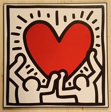 Quadro Stampa Famosa su pannello In legno MDF - Keith Haring - Love - Pop Art