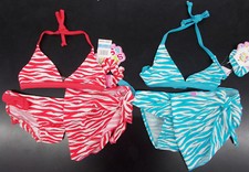 Infant Girls Sweet  Soft 30 4pc Melon or Turquoise Swimsuits Sizes 12Mth - 3T