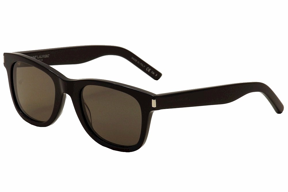 Saint Laurent SL51 002 Occhiali da Sole Uomo Nero Grigio Fumo Lenti Quadrate 50mm