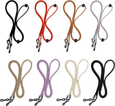8Pcs Eyeglass Strap Eye Glasses Holders Around Neck Multicolor Adjustable Leathe