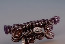 Black Rhinestone Rondelle Spacer Beads Gunmetal 10mm Qty:56