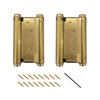 Pair of 5'' Double Action Spring Hinge Stainless Steel Cafe Saloon Door Swing ...