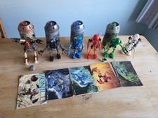  Lego Bionicle Toa Mata Set of 6, Complete 5 instruction and 4 Canister 