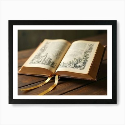 Open Book Kunstdruck gerahmt Wandbild Poster Leinwanddruck Bild