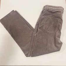 Talbots 8 High Rise Straight Leg Gray Stretch Corduroy Pants Cotton 28 Inseam