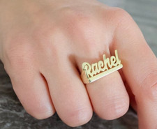 Name Ring, Silver Name Ring, Dainty Gold Plated Name Ring, Personalized Jewelry