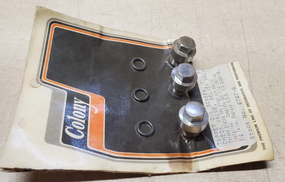 HARLEY DAVIDSON 26263-80 COLONY 8707-6 OIL PUMP PLUGS SHOVELHEAD FLH FX FXR FXE - Image 2 of 2