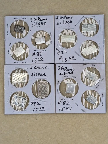 (3) 1-GRAM BARS .999 SILVER BULLION / VARIOUS DESIGNS AND MAKERS /PRECIOUS METAL