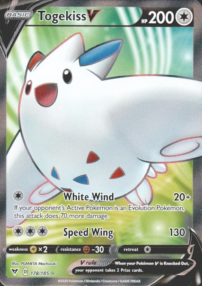 Togekiss V (Full Art) Ultra Rare SWSH04: Vivid Voltage 178/185 NM