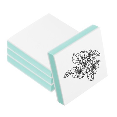 4Pcs 2X2'' Rubber Carving Blocks, Soft Linoleum Art Carving Block, Green