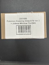 Pokemon Evolving Skies ETB Elite Trainer Box Version 2 + Jolteon Window Tin