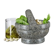 Granit m&ouml;rser Steinm&ouml;rser Gew&uuml;rzm&ouml;rser 3,2 kg 17 cm Granit M&ouml;rser mit St&ouml;&szlig;el