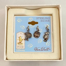 New Disney Winnie the Pooh 3 Sterling Silver Charms - Honey Pot Piglet Boxed Set