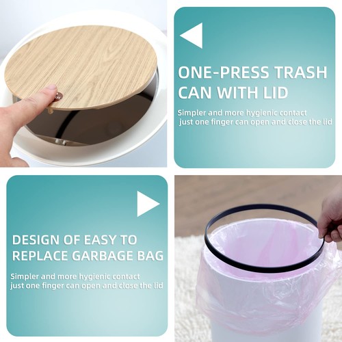 Colourtree Plastic Manual Lift Trash Can - 2 Gallons - Picture 6 of 7