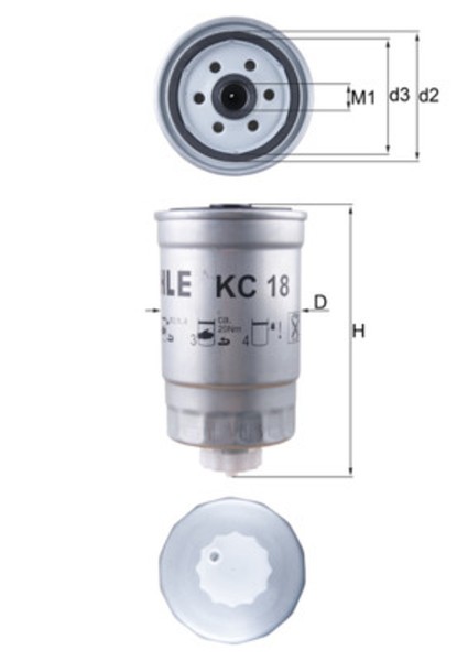 Knecht Kraftstofffilter KC 18 Anschraubfilter Mit Wasserablassschraube FüR Audi-image