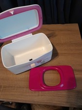 OXO Tot Baby Wipes Dispenser Weighted Plate Window Push-Lock Lid Pink