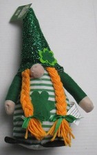 New 14" St Patrick's Day Gnome Weighted Base Standing Decor