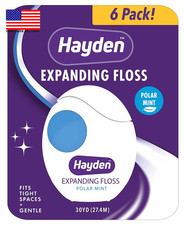 Expanding Dental Floss. Expands to Clean between Tight Teeth. 6 Pack Value. Fres