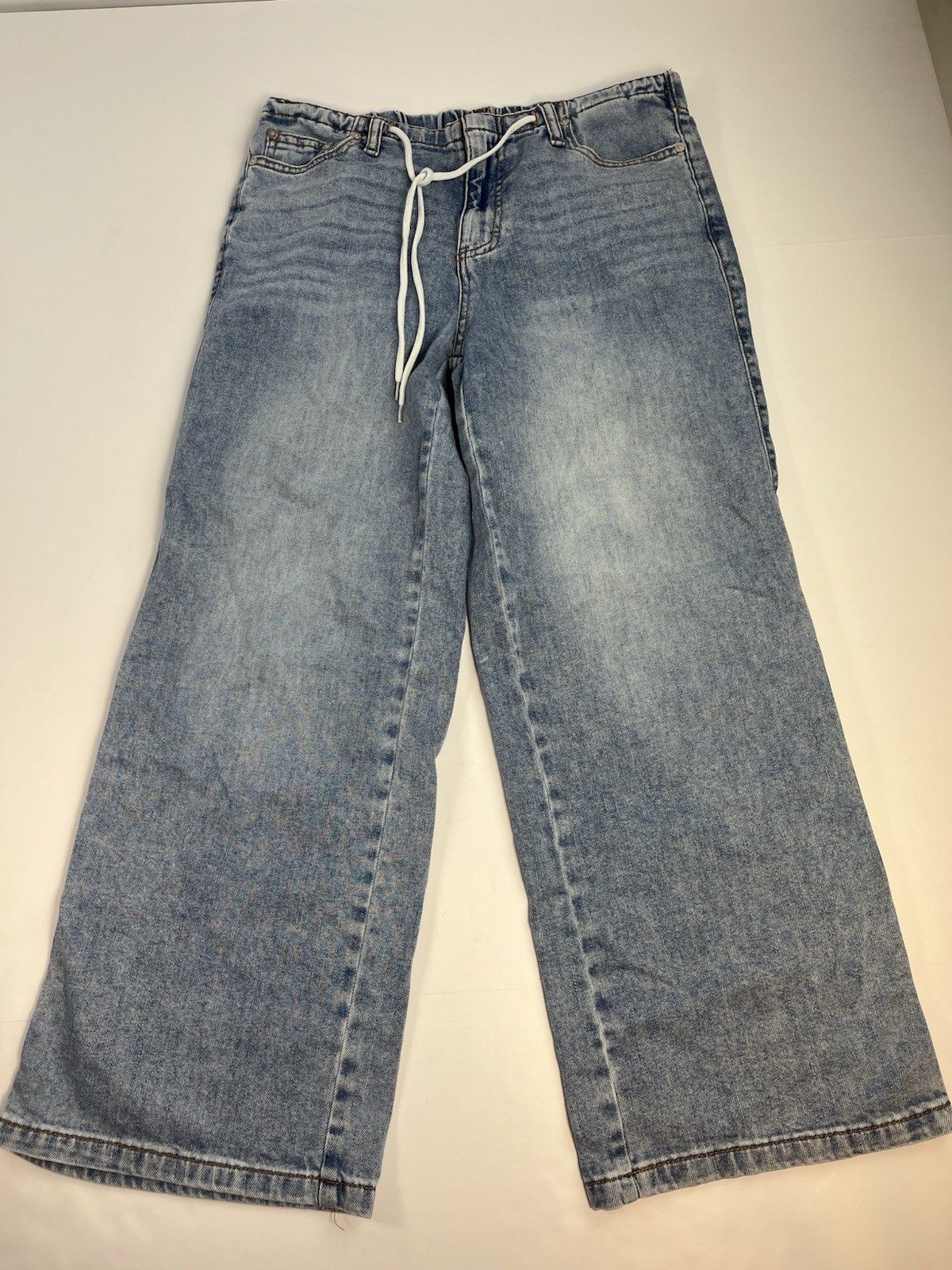 Womens 6 / 28 Cloud Luxe Wide Leg Blue Denim Comfort Relaxed