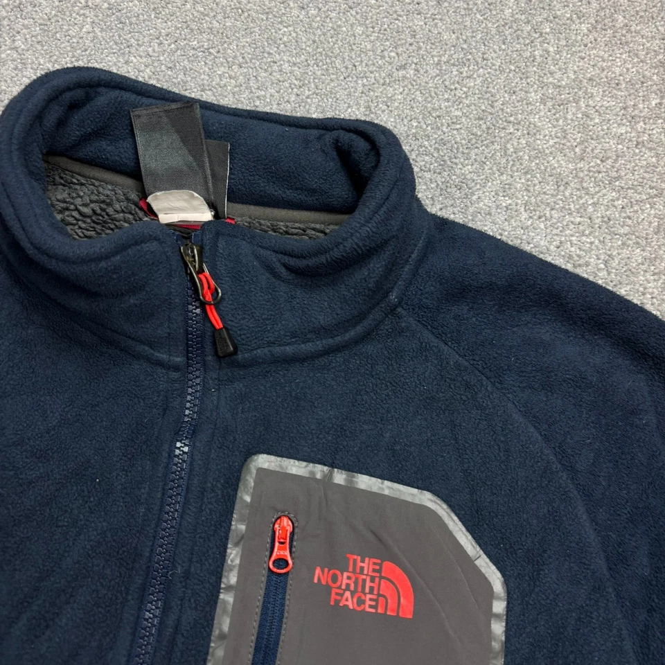 North Face Fleece Adult Large Blue Full Zip Sherpa Lined Jumper Jacket Mens - Image 3 of 4