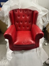 Gino Wingback Red Leather Armchair