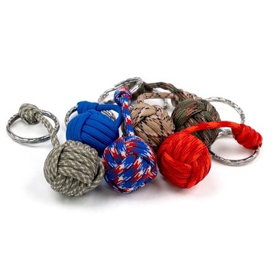 Hillman Nylon Multicolored Paracord Knot Key Chain Durable Steel Ring 702281