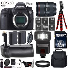 Canon EOS 6D DSLR Camera with 24-105mm f/4L II Lens Professional Battery Grip