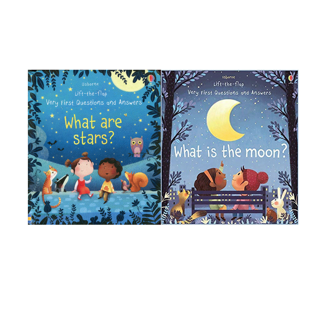 Usborne Publishing Ltd Dark Lift The Flap What Are Stars And What Is The Moon 2 Book Set Pack - Image 5