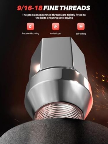 Radmuttern - Ersatz für 2005-2011 Dodge 9/16-18 Chrom 20 Stück HexDrive - Bild 5 von 7