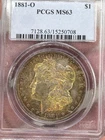 * 1881-O * MS63☆ PCGS * MORGAN SILVER DOLLAR * VIVID RAINBOW TONING + MUST SEE