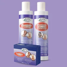 Arymar Psoriasis Care Set– Lotion, Bar Soap & Shampoo & Body Wash Daily