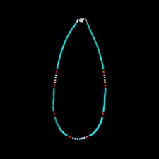 Native American Turquoise & Coral Heishi Necklace