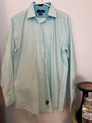 Modern People Button Front Shirts Mens Medium Blue Slim Fit Long Sleeve Collared