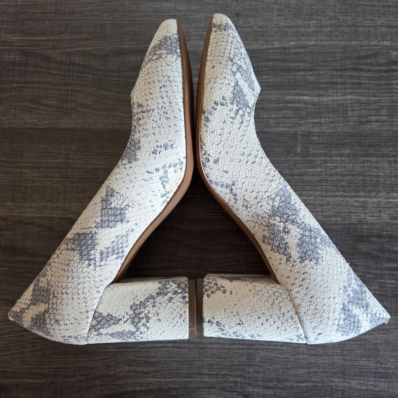 Cole Haan Karena Chalk Python Embossed Snakeskin … - image 7