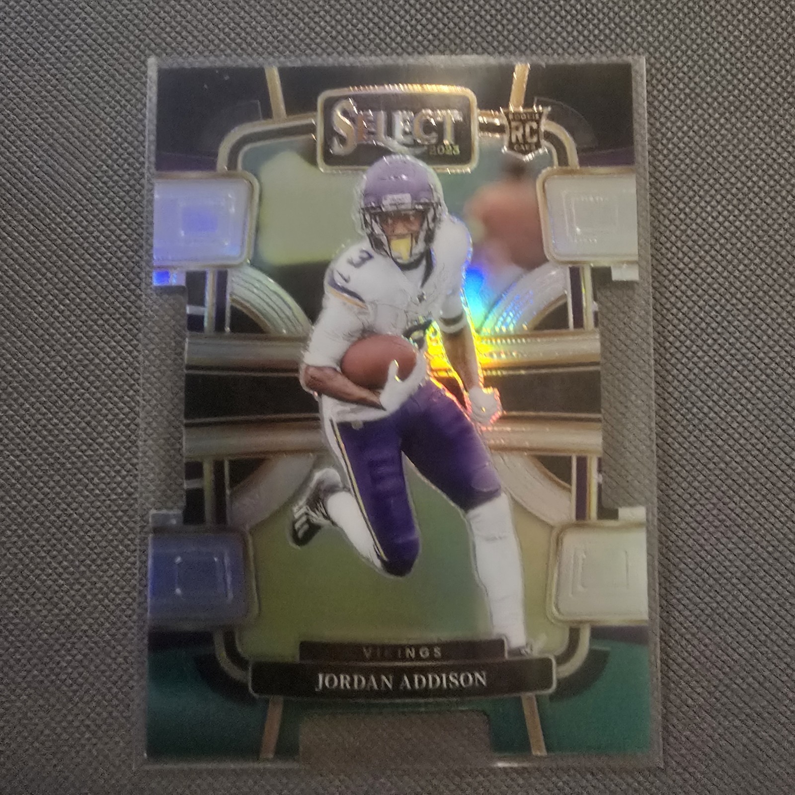2023 Panini Select - Jordan Addison #66 Black & Green Prizm Die-Cut (RC)